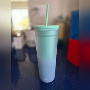 SLM Gradient Mint and Blue Tumbler with Straw
